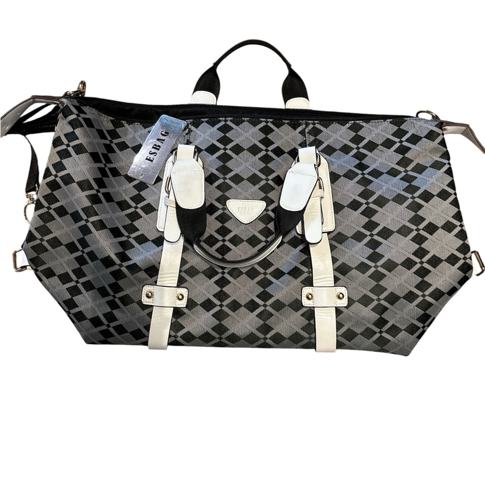 Black and White Geometric Travel Bag